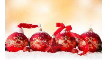 Red Ornament Merry Christmas 4k Wallpaper