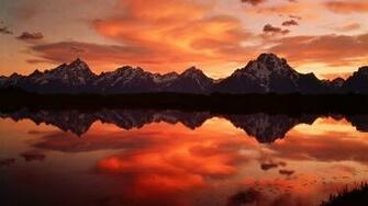 Sunset Over Mountain Computer Wallpaper At