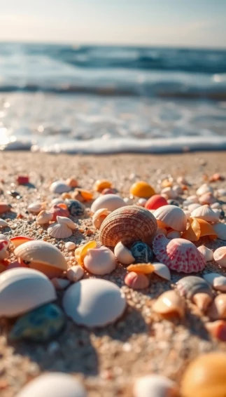 Seashells On The Beach Wallpaper