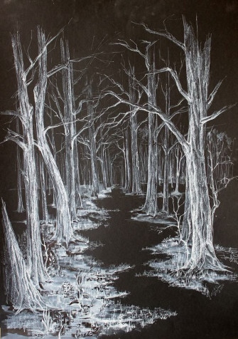 Black Background Painting Wallpaper