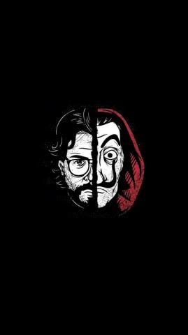 Money Heist The Professor Dali Mask Minimalist 4k Wallpaper