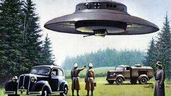 Nazi Ufo German Flying Saucer Wallpaper