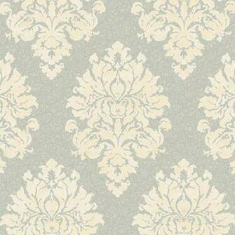 Silver Cream Gg4758 Raised Floral Thread Damask Wallpaper