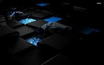 Shredded Black Cubes Wallpaper 3d