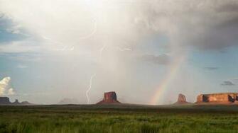 Sunshower In Monument Valley HD Wallpaper