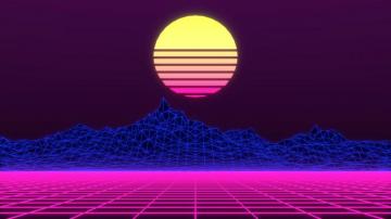 Retrowave Neon Art Purple Synthwave Retro Light Low