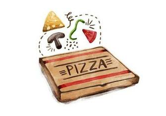 National Pizza Day Watercolor Vector