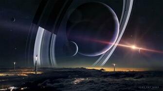 Space Planet Spacescapes Planetary Rings Moon Wallpaper HD