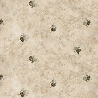 Cream Pine Cone Spot Wallpaper Lodge Outdoors