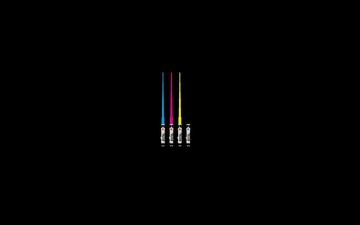 Star Wars Lightsaber Cmyk Minimalism 2k Wallpaper