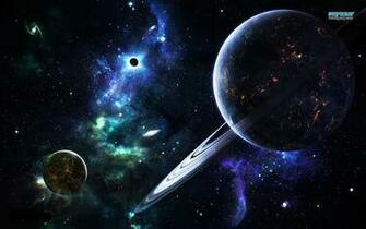 Entepic Space Abstract Galaxy Planet Rings Stars HD Wallpaper