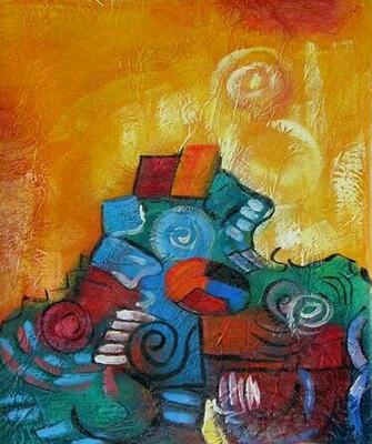 Peinture Abstraite Orange Tableau Abstrait Huile Sur Toile