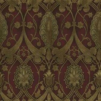 Interior Place Red Brown Green Elisabetta Damask Art25066 Wallpaper