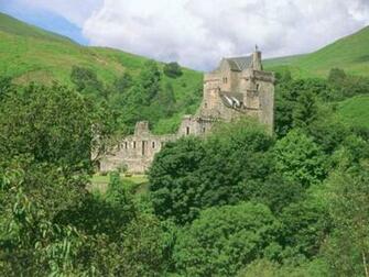 Wallpaper Campbell Castle Near Dollar Scotland