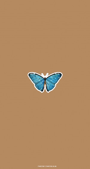 Cute Brown Aesthetic Wallpaper For Phone Sparkling Butterfly