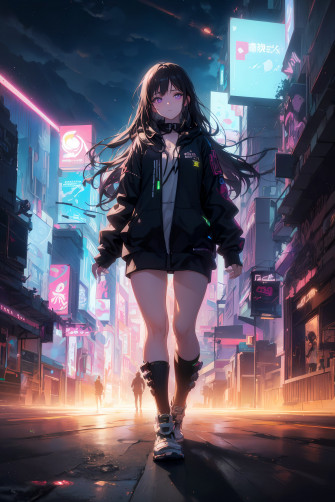 Cyberpunk Anime Girl 4k Wallpaper Futuristic Style Meets Stunning