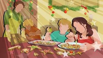 Faceless Family Making Cookies Wallpaper