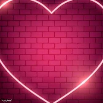 Neon Light Heart Icon On Pink Background Image By Rawpixel