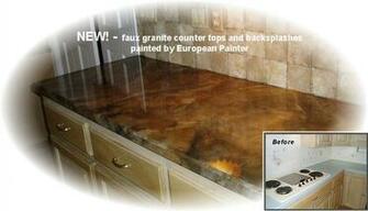 Pin Faux Marble Countertops With Paper Illusion Wallpaper