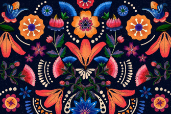 Mexican Ethnic Floral Wallpaper Mural Flower Murals Eazywallz