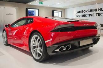 Red Lamborghini Huracan Rear Image