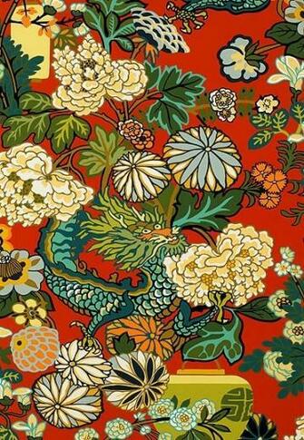 Schumacher Chiang Mai Dragon Lacquer Wallpaper