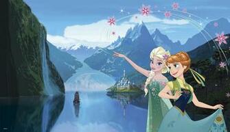 Frozen Fever Elsa And Anna Wall Mural Photo