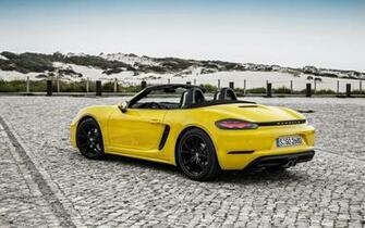 Wallpaper Porsche Boxster Yellow Convertible