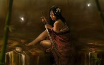 Fantasy Asian Japanese Beautiful Girls HD Wallpaper