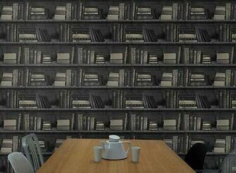 Bookshelf Wallpaper Dark