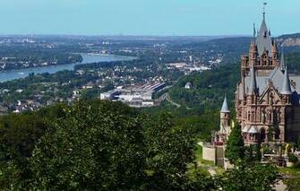Wallpaper The City River Castle Germany Panorama