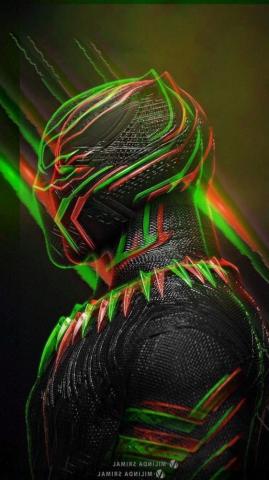 Black Panther Green Red 3d Marvel