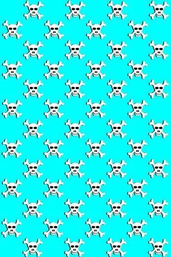 Aqua Skull iPhone HD Wallpaper