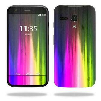 Skin Decal For Motorola Moto G Wrap Cover Sticker Skins Rainbow Wood
