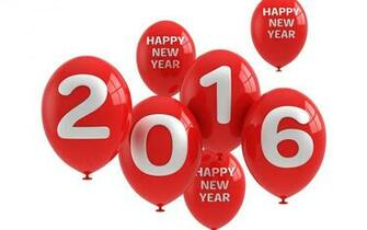 Happy New Year Balloons Red Greeting HD Wallpaper