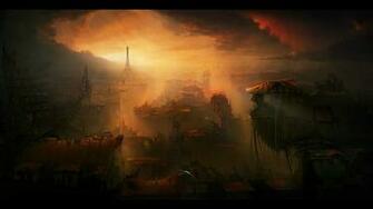 Artwork Post Apocalyptic Cities Skies Cloud Future