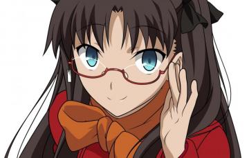 Wallpaper Girl Glasses Tohsaka Rin Fate Stay Night