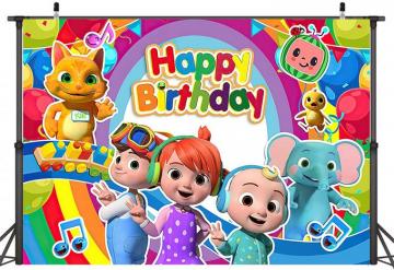 Buy Cocomelon Backdrop For BirtHDay Cartoons Party Vinyl