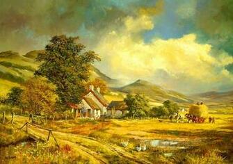 Farm Painting HD Wallpaper