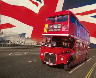 Giant Wallpaper Wall Mural London Bus Union Jack Theme Design