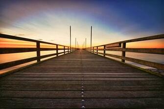 Nature Landscape Bridge Perspective Sky Wallpaper Background
