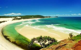 Emerald Green Beach Wallpaper Background