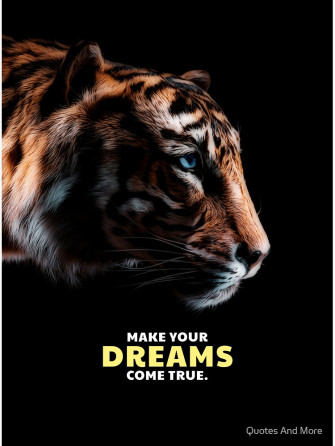 Tiger Motivation Quote Let Your Dreams Come True Sticker For