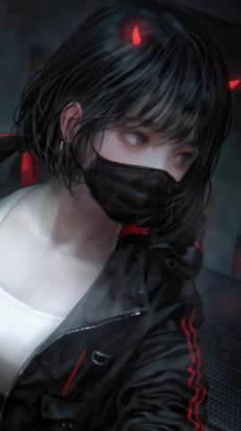 Anime Girl Mask 4k Wallpaper