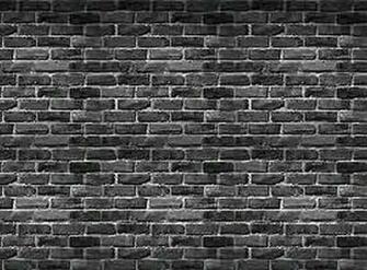 Brick Wall Black White Grasscloth Wallpaper