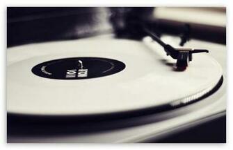 Vinyl Record Player Black And White HD Desktop Wallpaper High