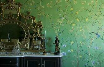 Thibaut Tea House Fishing Village Wallpaper In Orange