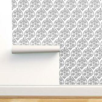 Detailed Elizabethan Scrolling Floral Blackwork On Isobar By