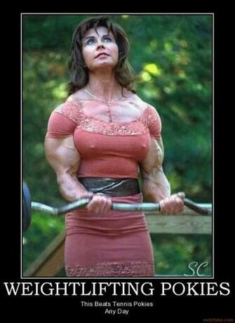 Weightlifting Pokies Demotivational Poster Calendar Shoot