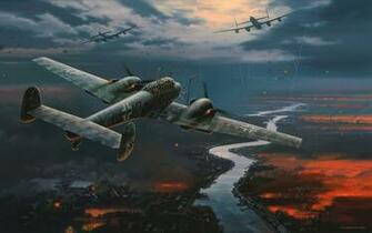 Flames Paintings Aircraft Bomber World War Ii Luftwaffe